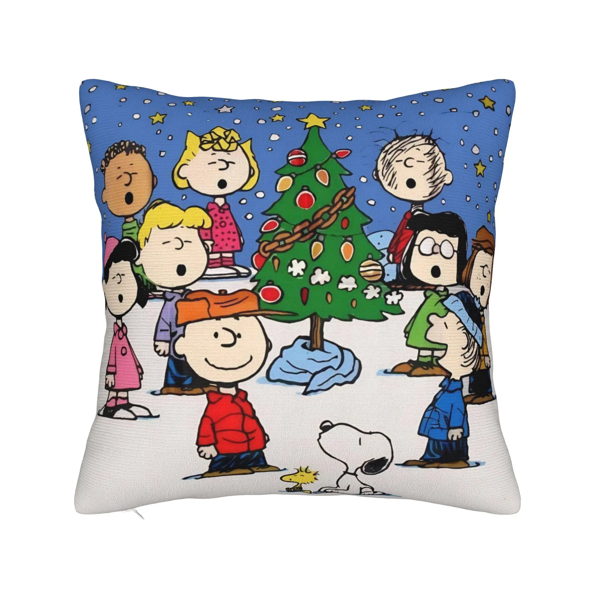 S-Snoopys Xmas Christmas Tree Pillowcase Polyester Cushion Cover Gift  Throw Pillow Case Cover Home Dropshipping 18'