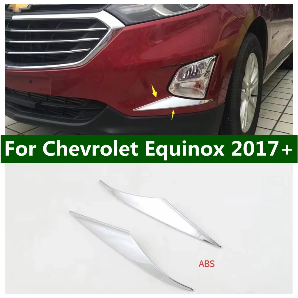 Car Front Bumper Fog Light Lamp Eyelid Eyebrow Decoration Strips Cover Trim Fit For Chevrolet Equinox 2017 - 2020 Accessories