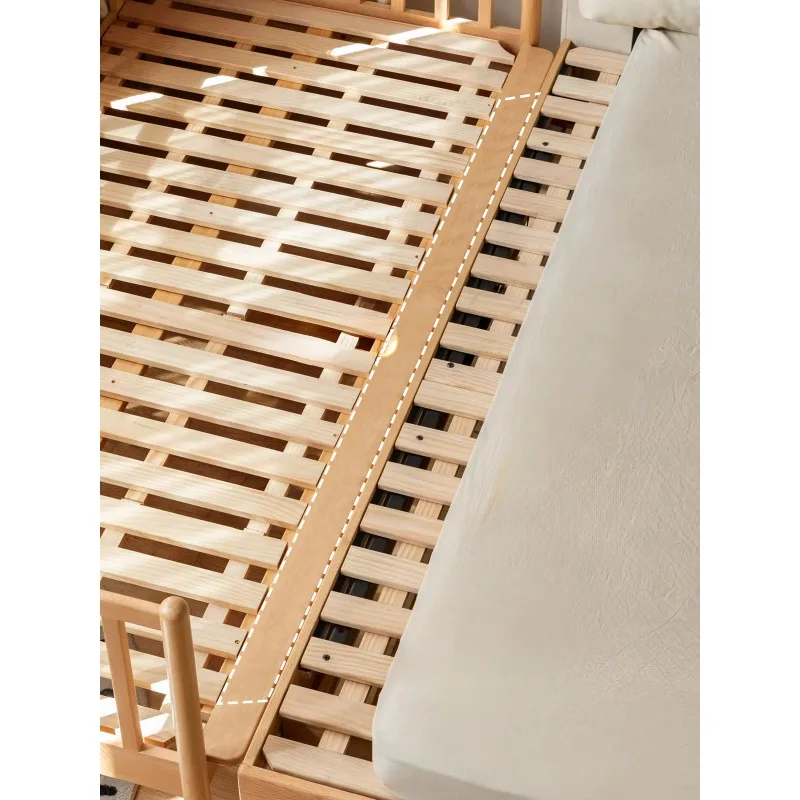 2026 Custom Solid Wood Baby Crib With Guardrail, Connectable Bedside Sleeper For Nursery, Toddler Bed For Boys And Girls