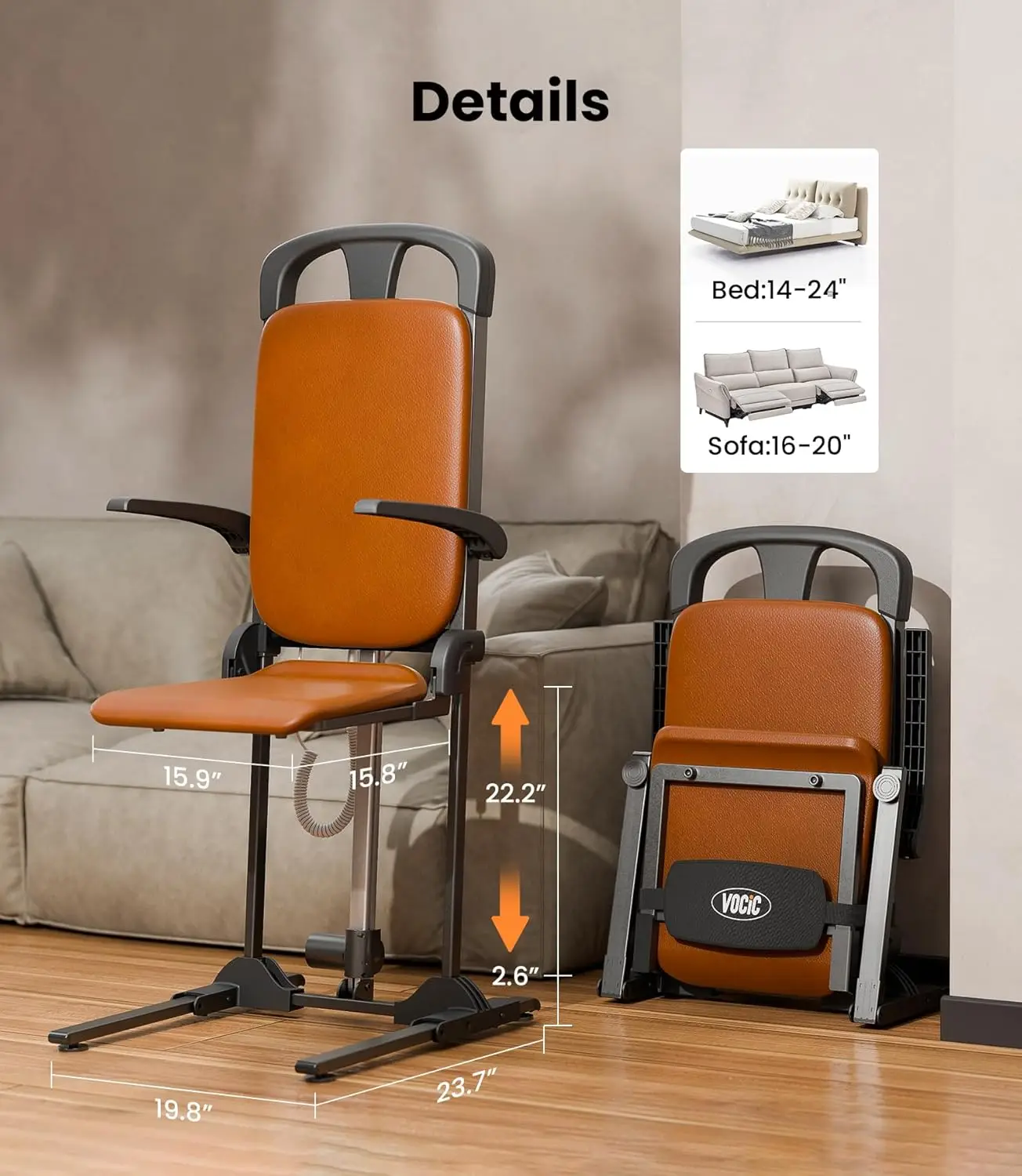 2026 Electric Folding Patient Lift Chair Oxford Cloth Seat With Sling Portable Transfer Aid For Elderly Seniors Care
