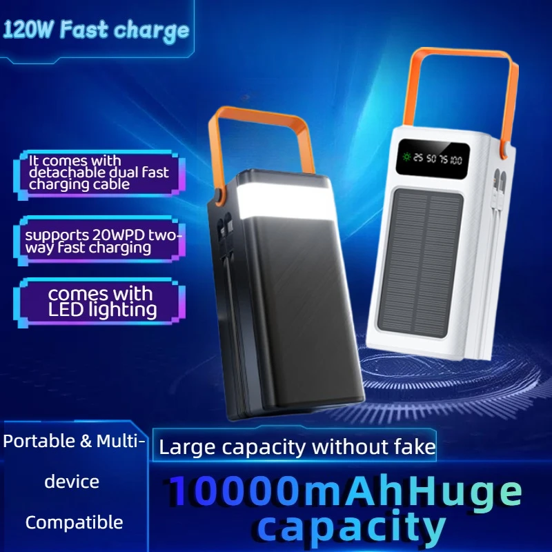 

100000mAH Massive Capacity Power Bank with 120W Super Fast Charging, Efficiently Powers 7 Devices At Once for Home Office Travel