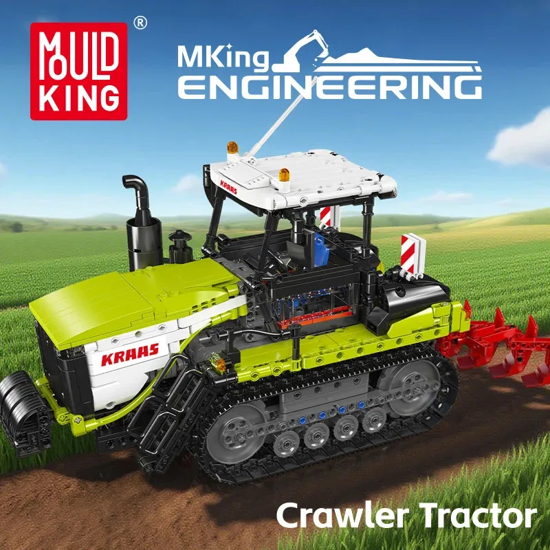 Molde rei 17093 carro técnico brinquedos o trator rastreador rc bloco de construção montagem enginerring caminhão tijolo crianças presente natal