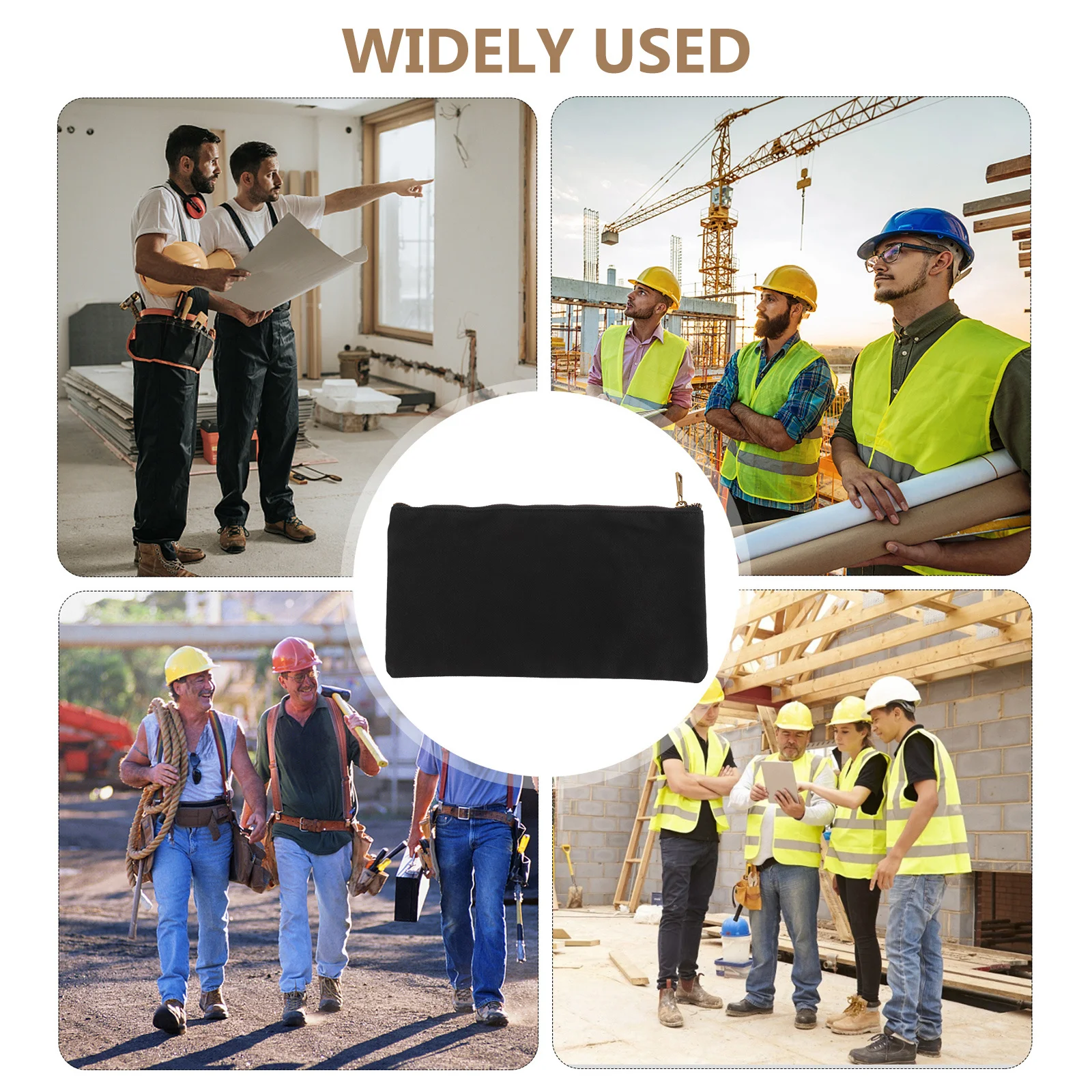 Premium Wax Canvas Tool Bag For Electricians Heavy Duty Durable Organizer Pouch With Zipper Small Portable Construction Tool