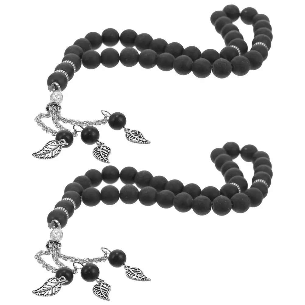 2Pcs Muslim Rosary Prayer Beads Bracelet Islamic Religious Beads Chain Handmade Wrist Ornament for Men Women Rosary for Muslim