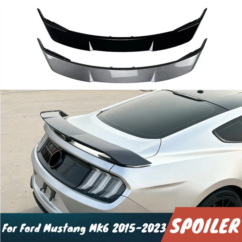 

For Ford Mustang MK6 2015-2023 Carbon Glossy Black Car Rear Trunk Lid Spoiler Wings Exterior Tuning Accessories