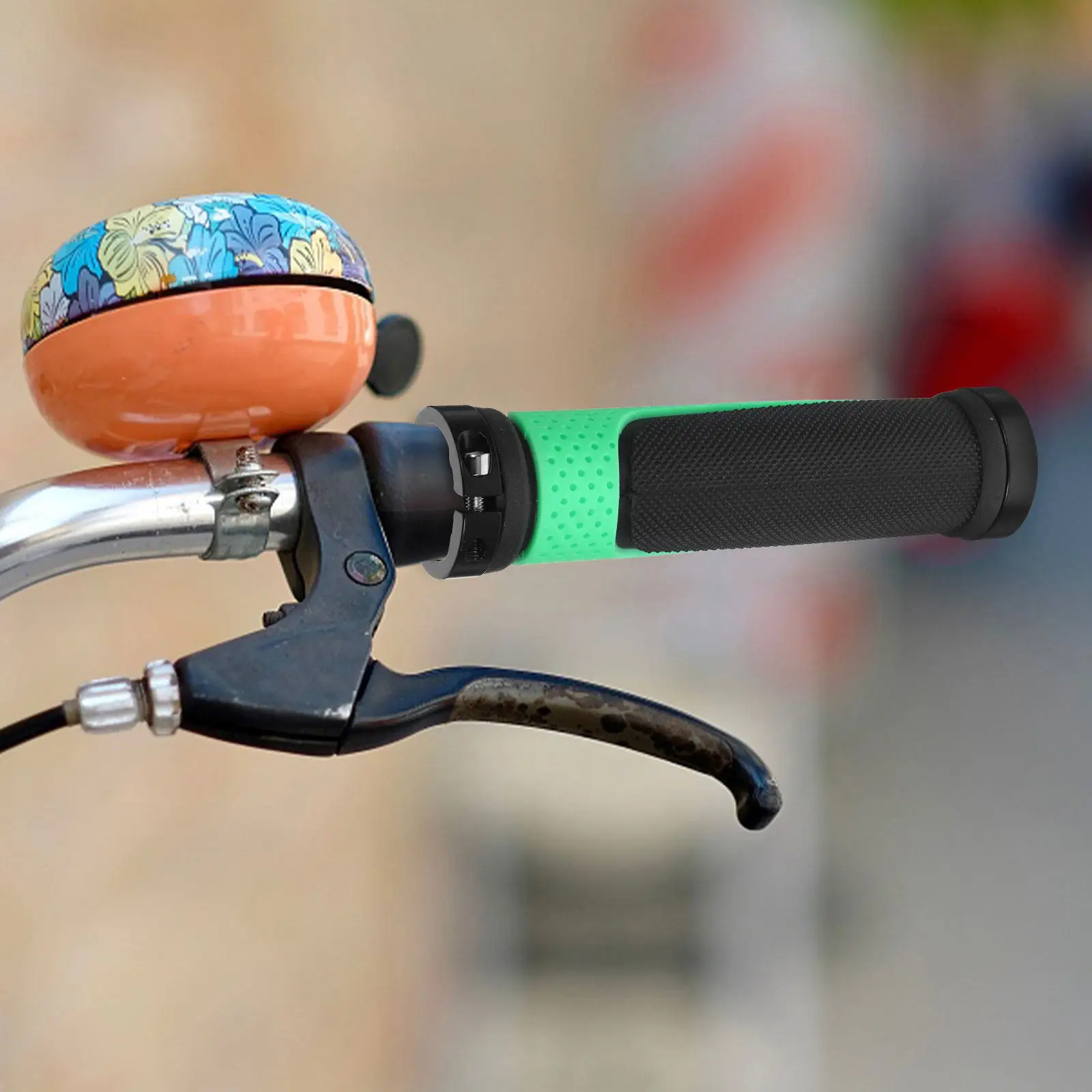 1Pair Colorful Rubber Handlebar Grips Bike Handle Protectors Shockproof Non-Skid Cycling Covers for Mountain Bike