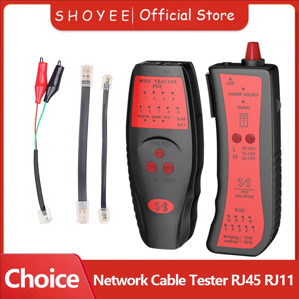 

Тестер сетевого кабеля Ethernet LAN RJ45 RJ11 Тестер линий локальной сети Finder Телефонный провод Трекер Приемник Сетевой инструмент Ремонт
