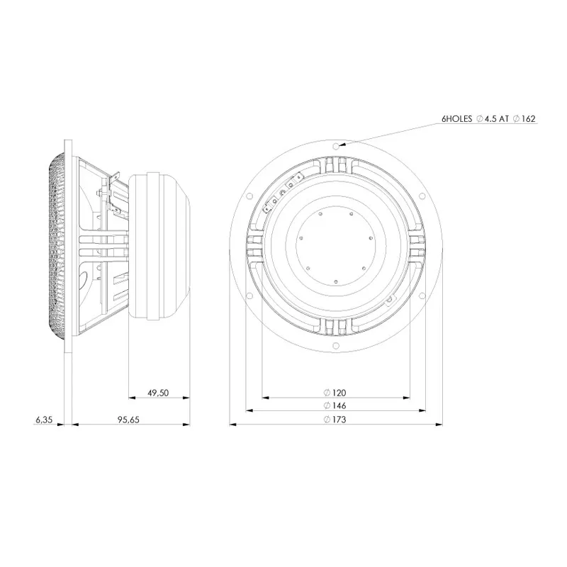 Hf-153 accuton C173-6-096 Alto-falante HiFi de subwoofer com diafragma cerâmico de 7 polegadas