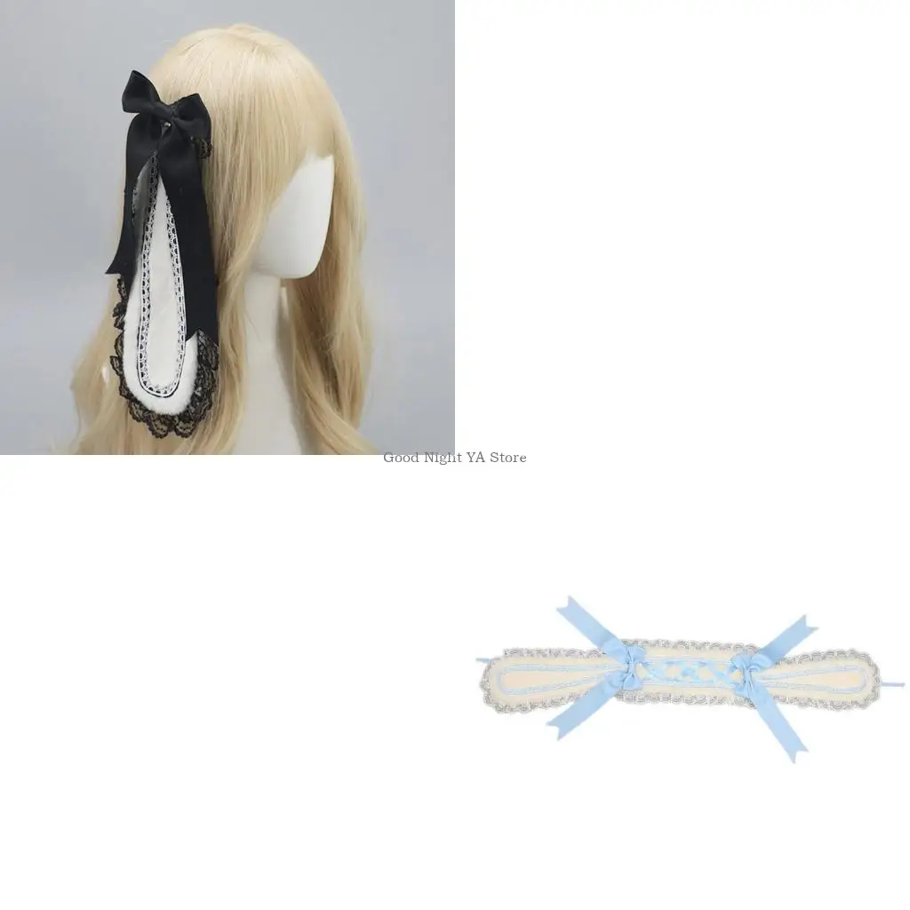 

Japanese Rabbits Ear Hairband Lace Hair Decoration for Women Cosplay Enthusiasts