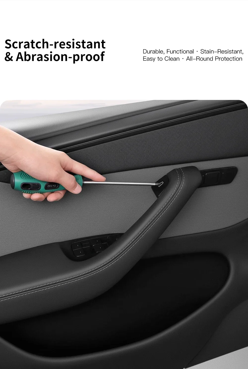 Auto-Türaufzug-Knopf-Aufkleber für Tesla Highland Model 3 17-23 Juniper Model Y 21-24 Armlehnen-Fensterheber-Schalter-Aufkleber – Detail 12