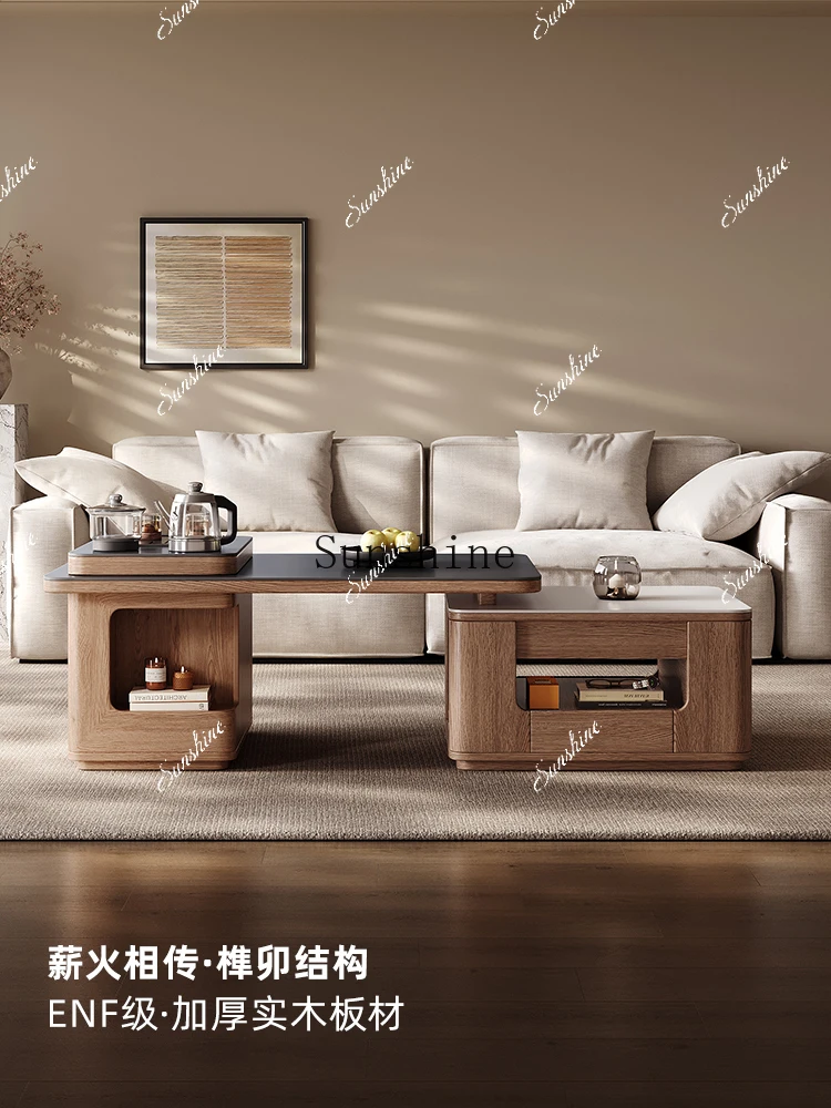 Living room household small apartment movable tea table integrated with tea making, high-end rock slab small tea tableP
