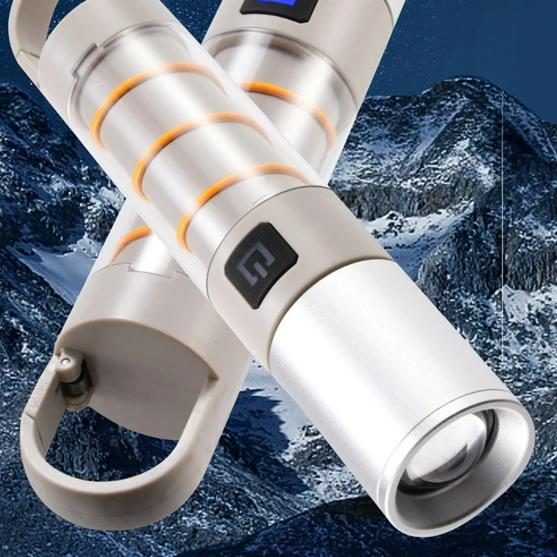 Multi-functional Rechargeable Handheld Tent Light, Warm Light Flashlight, Outdoor Camping Lamp with Tungsten Dual Light Source