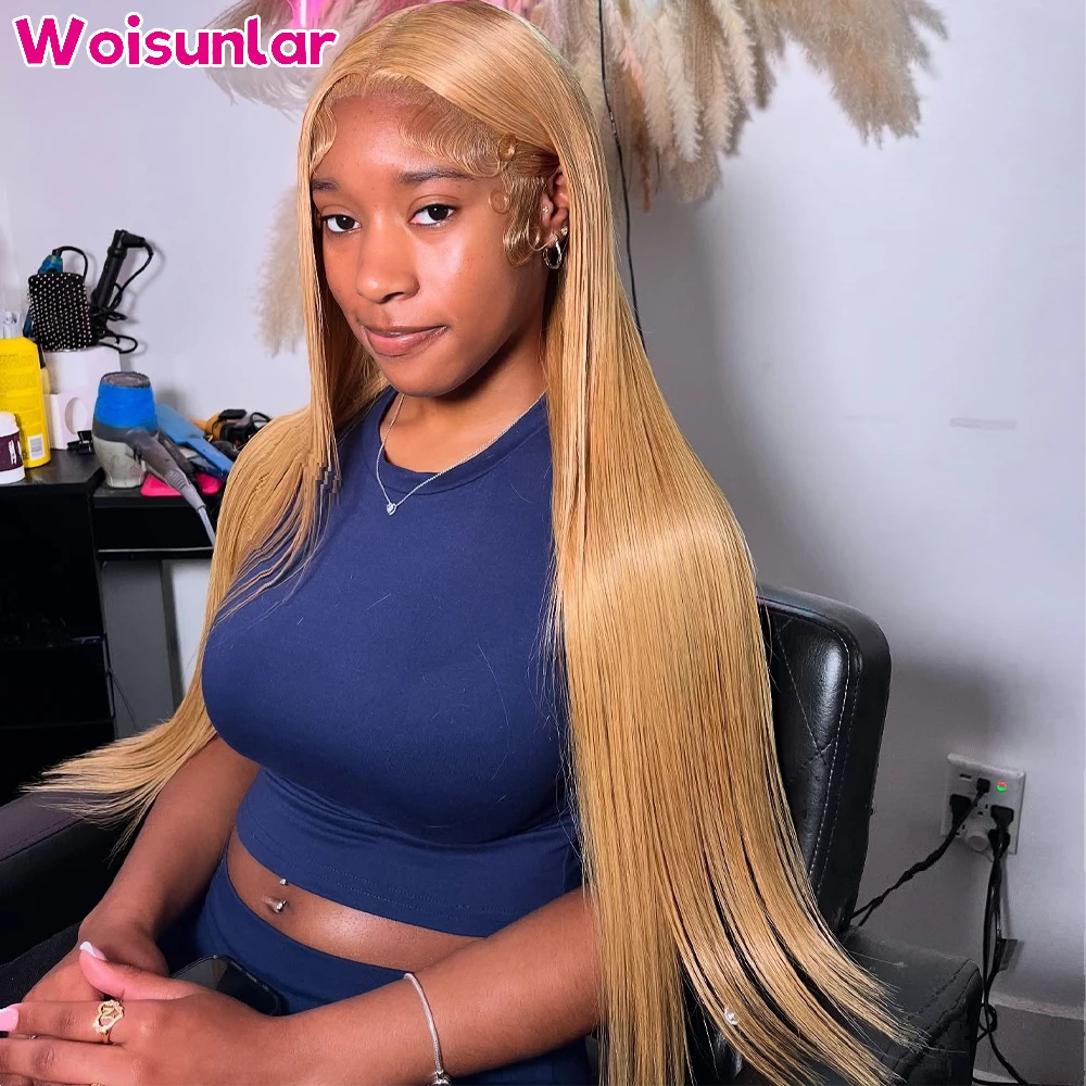 

34 inches27 light brown lace Front Human Hair Wigs Straight 200% For women 13x4 13x6 Transparent Lace Front Human hair wigs 100%