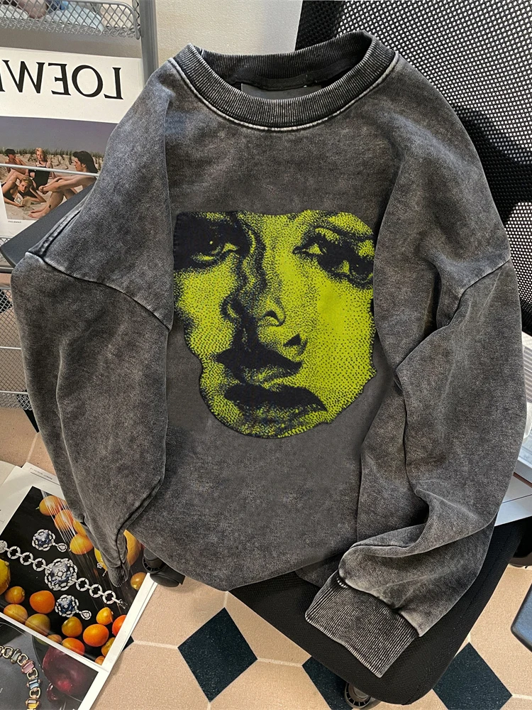 

Waed Vintage Large Size Cotton Hoodie Men's Fce Lined Oversized Chic Lazy American Sle Autumn Winter Breathable Warmth