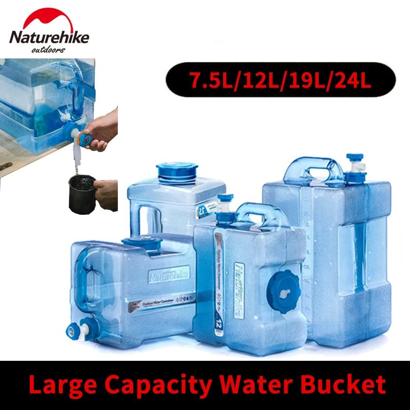 

Naturehike Outdoor Camping PC Water Box With Faucet High-Capacity 7.5L-24L Portable Driving Wateater Bucket Fruit Juice Drinks