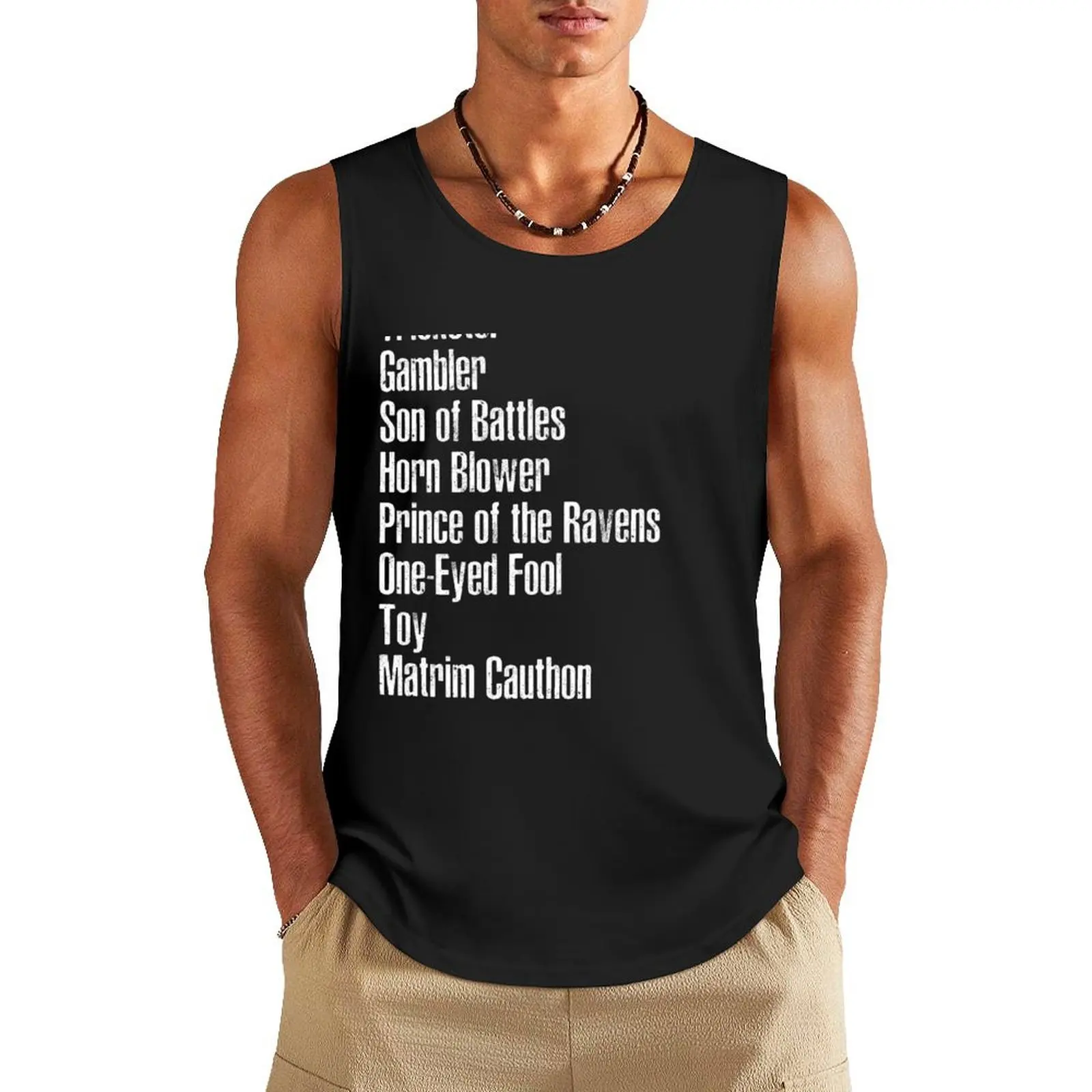 

Matrim Cauthon - White Print Tank Top bodybuilding for men t-shirt Men's bodybuilding men clothes