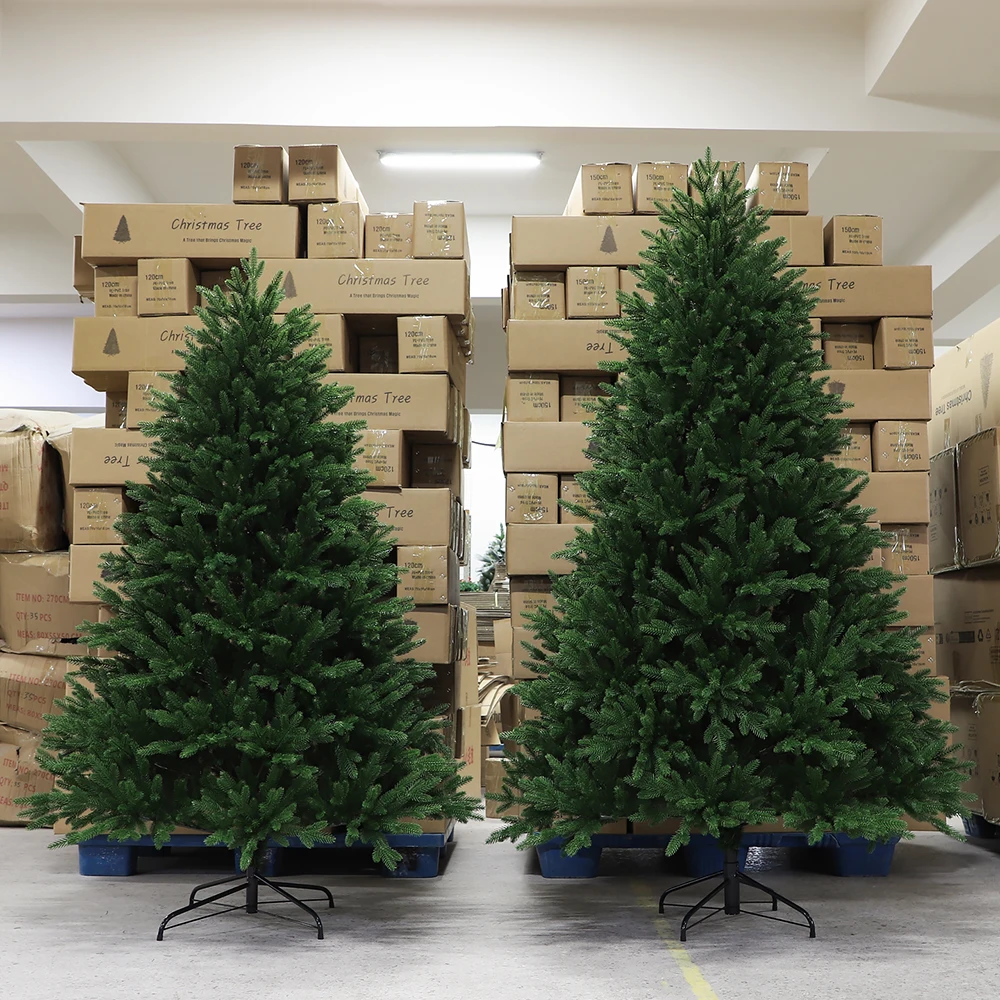 Factory Wholesale High Quality 150cm-240cm Full PE Eco-Friendly Personalized Artificial Christmas Trees with LED Lights