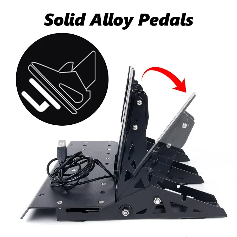 Aluminum-Alloy-Racing-Game-Analog-Pedal-Hall-Sensor-Electronic-Foot-Pedal-SRP-Lite-Three-Pedals-Interior-Parts-Accessories