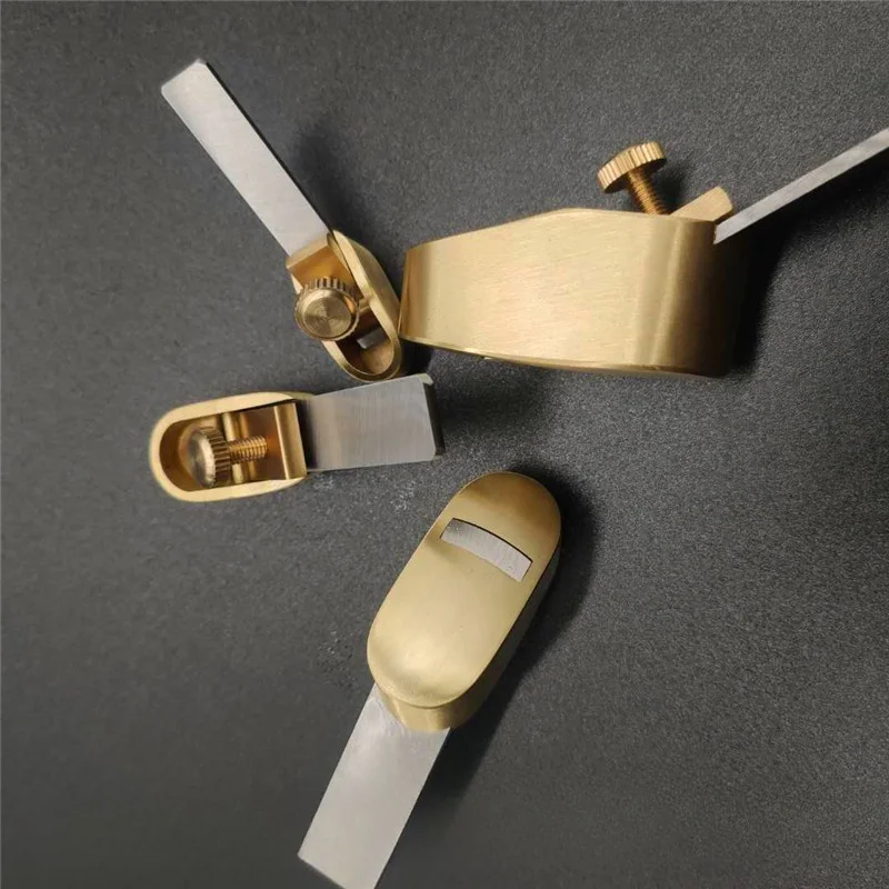 High Quality Convex Bottom Mini Brass Thumb Planes Woodworking Planer Violin Making Luthier Tool