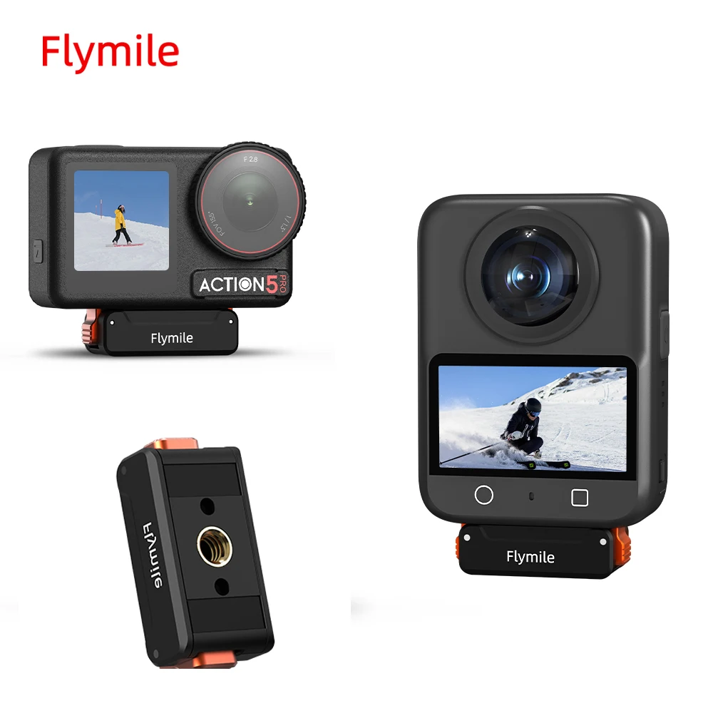 

Flymile Magnetic Quick Release Adapter Mount for DJI Osmo360/Action 5 Pro/Action 4 Accessorsie 1/4" Screw Extension Bracket