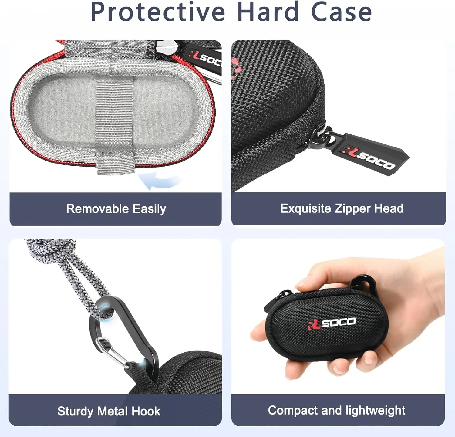 Twarde etui ochronne do słuchawek dousznych Bluetooth Sony WF-C500/WF-SP900/WF-XB700 z funkcją redukcji szumów — zdjęcie produktu 4