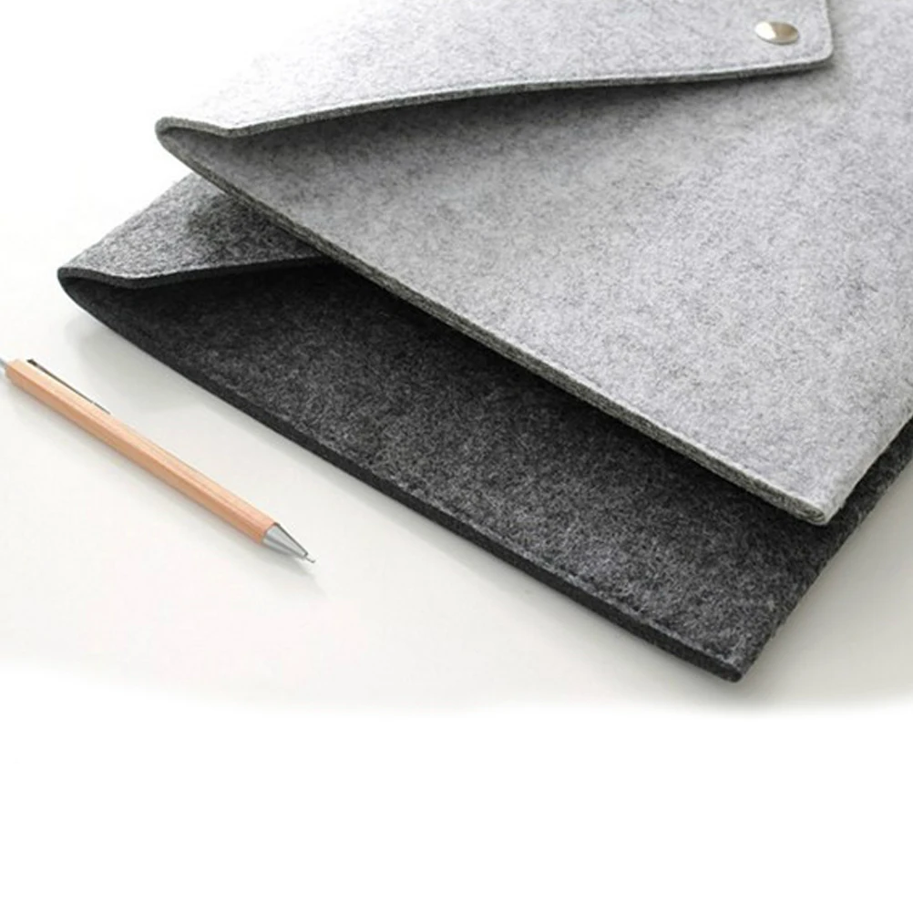 

2 pcs File Folder Felt Material Large Capacity Document Holder Portable Briefcase Bag A4 Paper Office School Storage