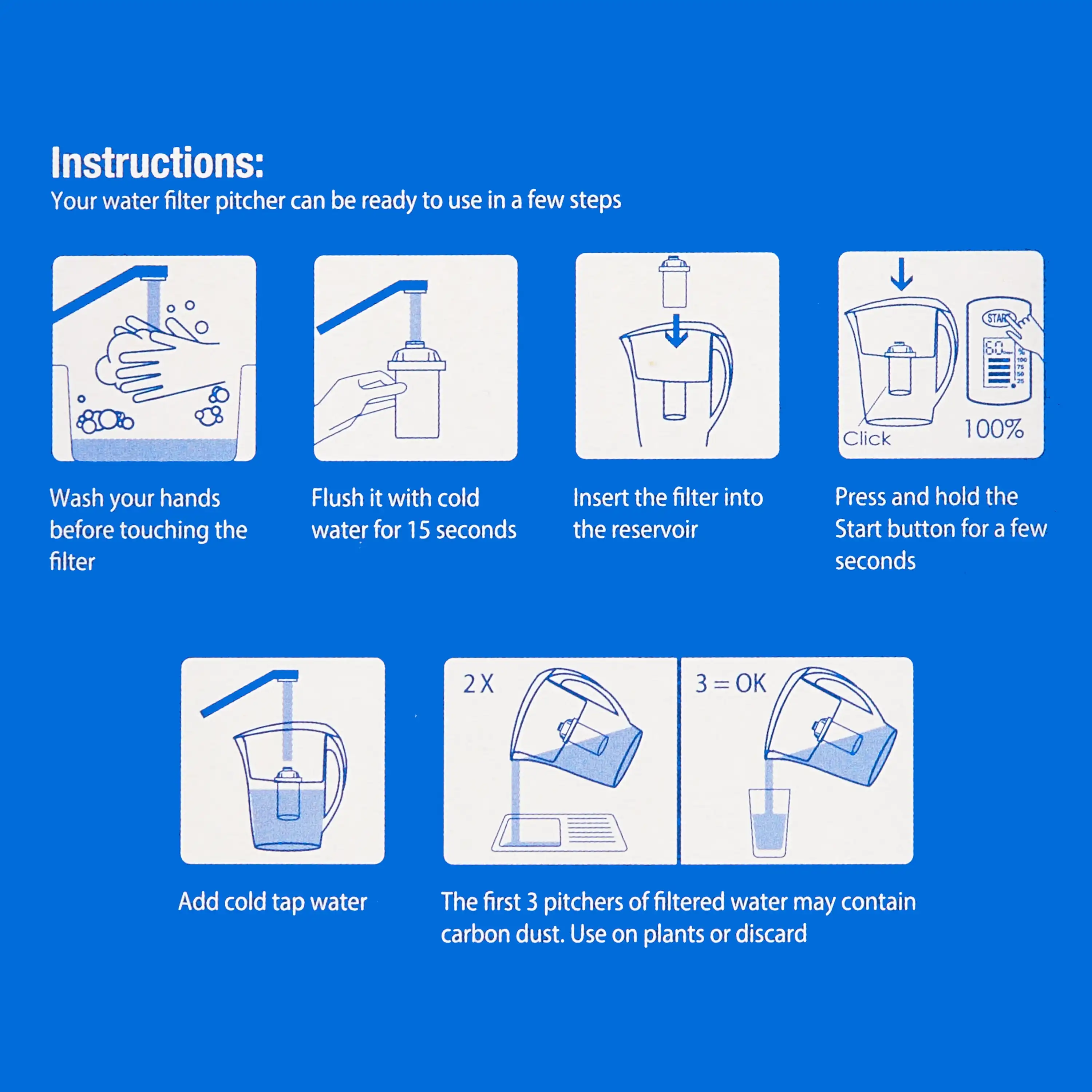 إبريق فلتر مياه سعة 7 أكواب مع مؤقت رقمي، فلتر معتمد من NSF خالٍ من مادة BPA، إبريق أبيض للمياه الصحية النظيفة #6