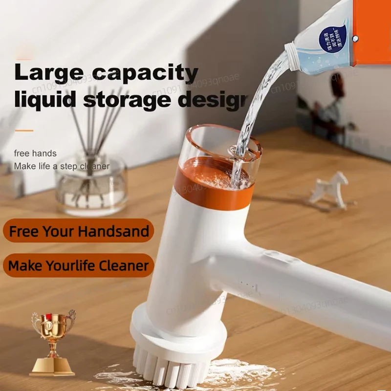 

Electric Cleaning Brush Wireless Telescopic Handheld Kitchen Floor Bathroom Clean Scrubber