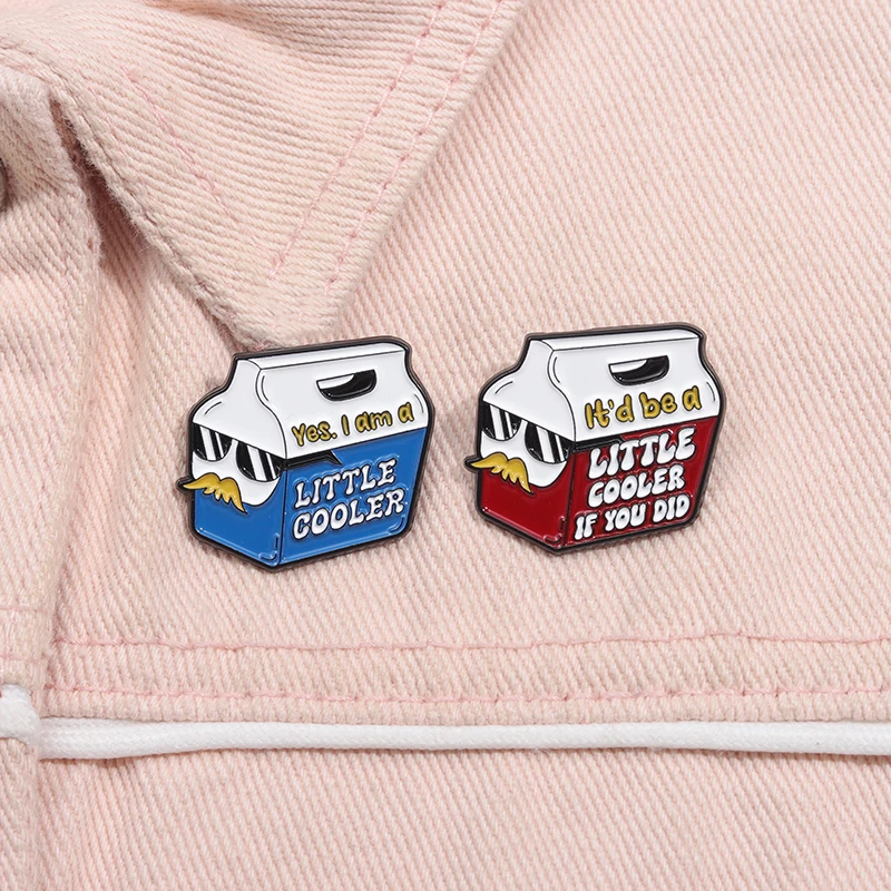 It'd Be A Little Cooler If You Did Enamel Pins Milk Box Brooches Lapel Badge Jewelry Gift for Kids Friends