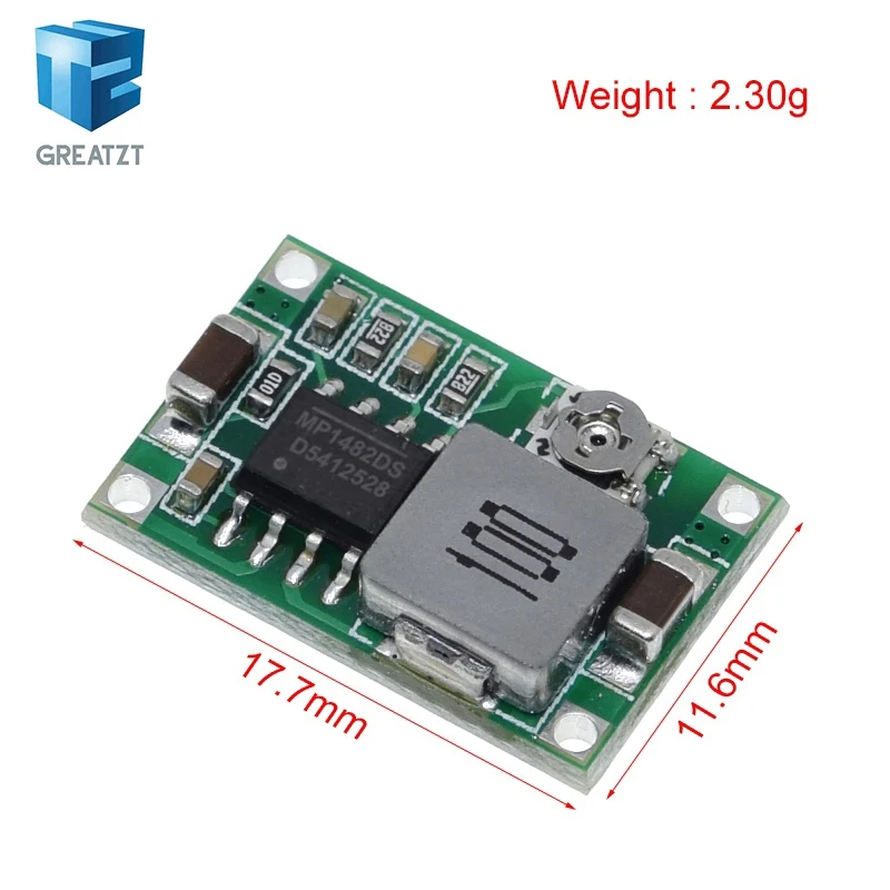 4,75/10pcs mini360 DC-DC hm Buck-Wandler Step-Down-Strom versorgungs modul 340-23V auf 1-17V 360 kHz mini-3,8 ultra klein 17x11x – Detail 4