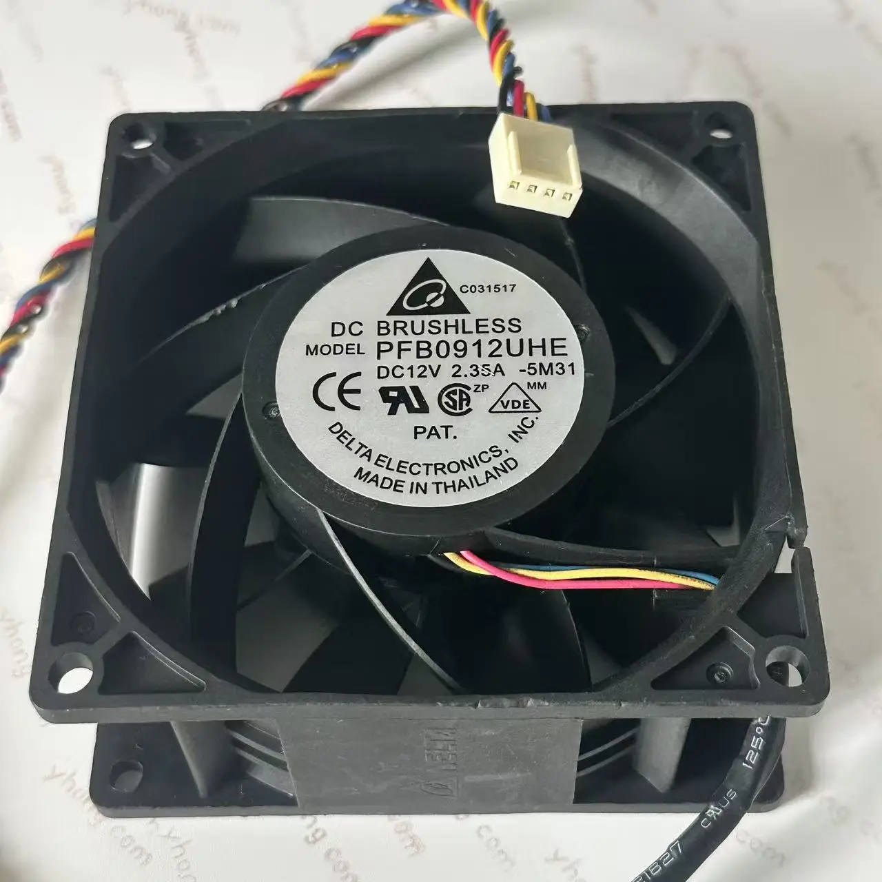 Delta Electronics PFB0912UHE 5M31 DC 12V 2.35A 90x90x38mm 4-Wire Server Cooling Fan