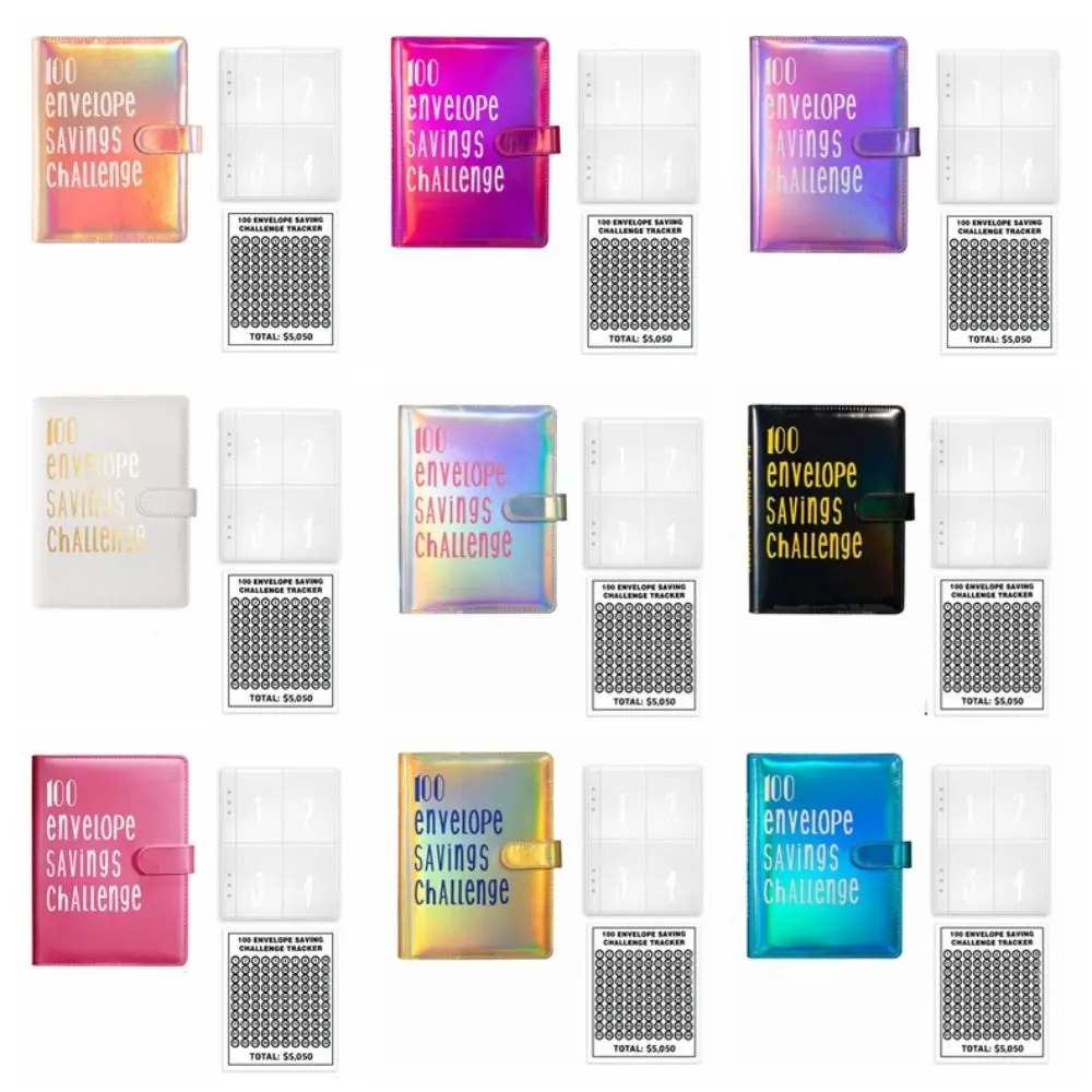 A5 Size Challenge Budget Binder 100 Day Envelope 100Envelopes Challenge Notebook Dazzling Colors Loose-Leaf Binder