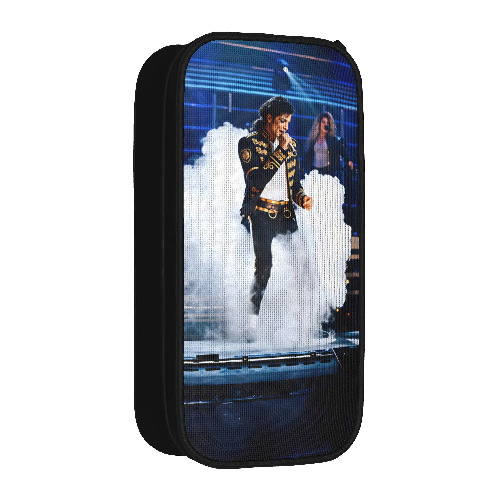 M-Michael Jacksons Pencil Case  School Pencil Cases Zipper Girls Boys Retro Large Pencil Bag Stationery Organizer