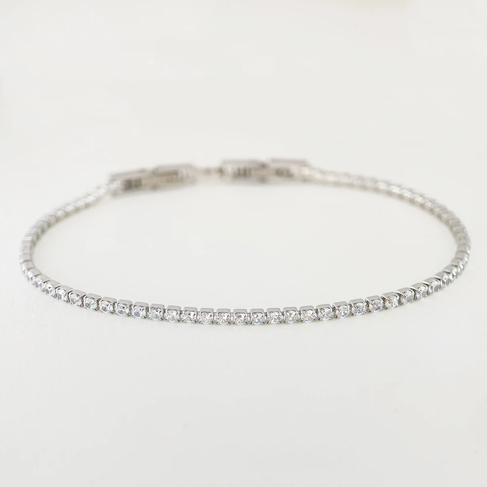 Women's Cluster CZ Link Chain Tennis Bracelet
