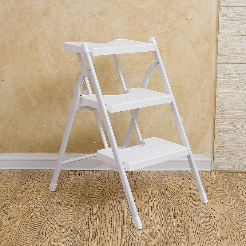 

‌Heavy-Duty Folding Ladder Space Saving 3-Step Stool Multi-Positional Home Utility Ladder Non-Slip Safety Foot Stool for Loft