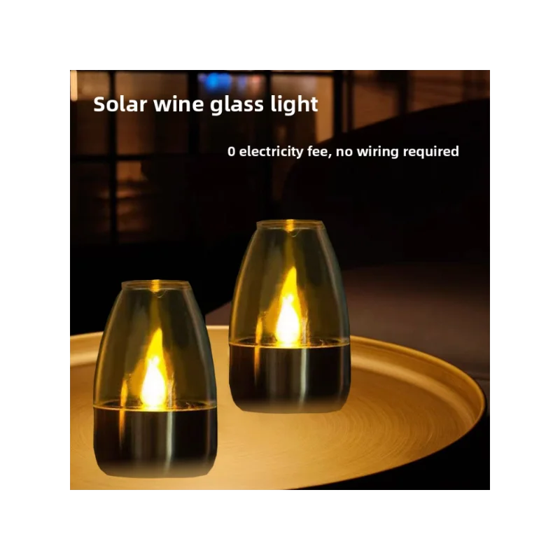 

Солнечная свеча, прозрачный абажур для бокала для вина, водонепроницаемый светодиодный светильник, уличный газон, двор, сад, атмосферный свет