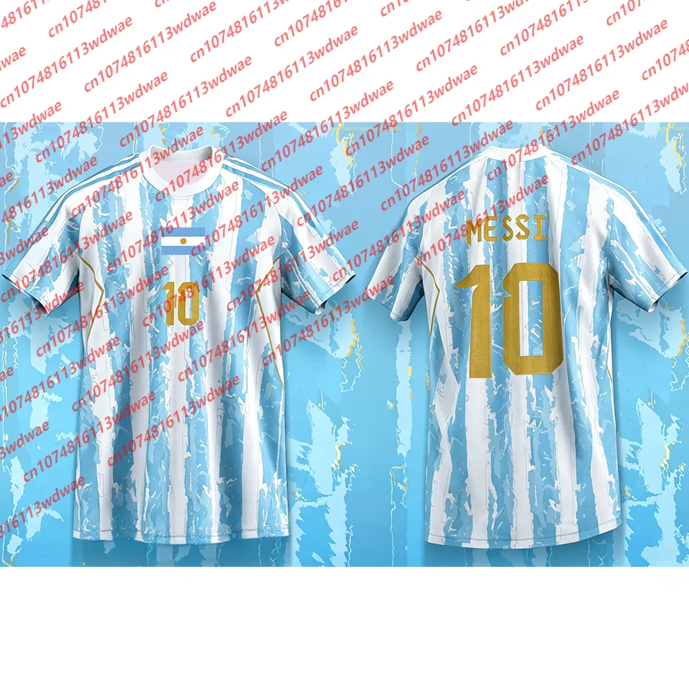 Conjunto de Entrenamiento de Fútbol de Argentina, Camiseta de Fútbol de Secado Rápido Messi 10, Camiseta de Fútbol para Niños, Chándal de Fútbol para Exteriores