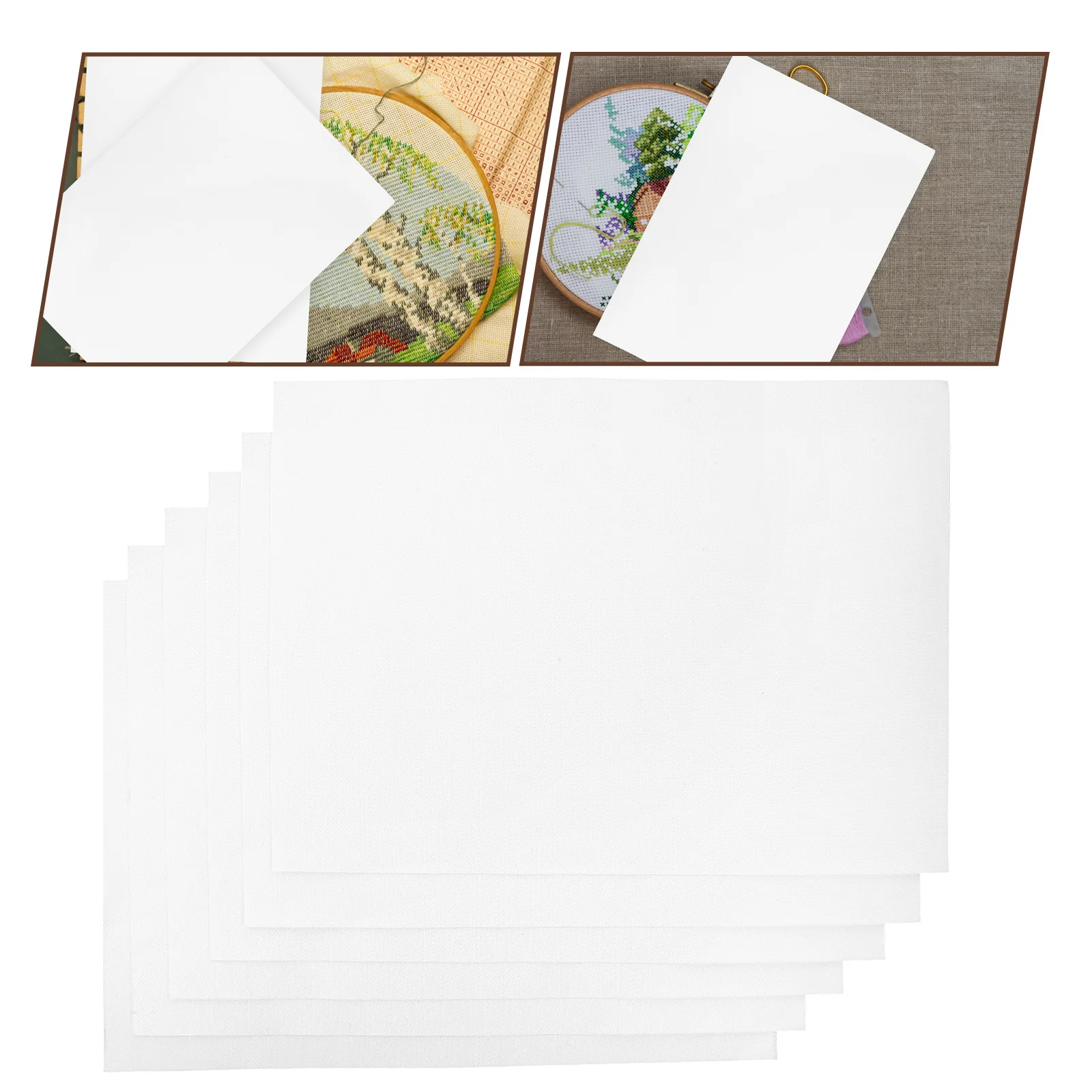

6Pcs Tear-Away Embroidery Stabilizer Sheet Reusable Adhesive Backing for T-Shirts Shoes Aprons Cold Water Dissolving Craft