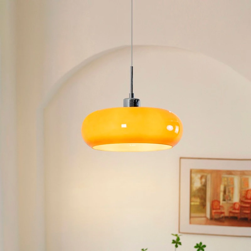 Modern orange lamp Bauhaus chandelier for Kitchen Bedroom living room hotel Decoration Lighting orange glass pendant light