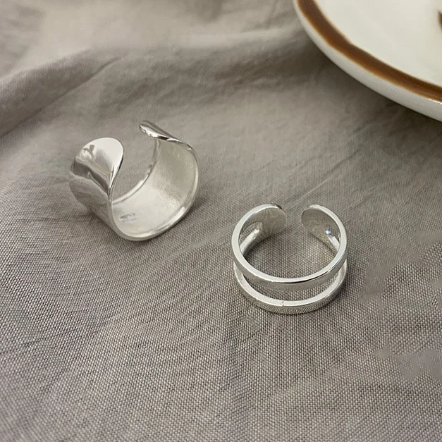 

PONYKISS 925 Sterling Silver Minimalist Round Rings for Women Opening Trendy Fine Jewelry Geometric Personality Accessories