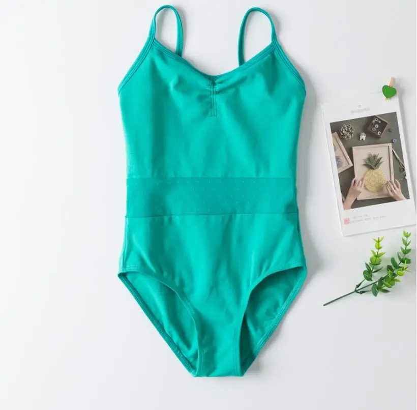 Nuevo encaje ajustado clásico para niñas camisola con cuello en V leotardo gimnasia Ballet danza tutú vestido camisola leotardo para niña