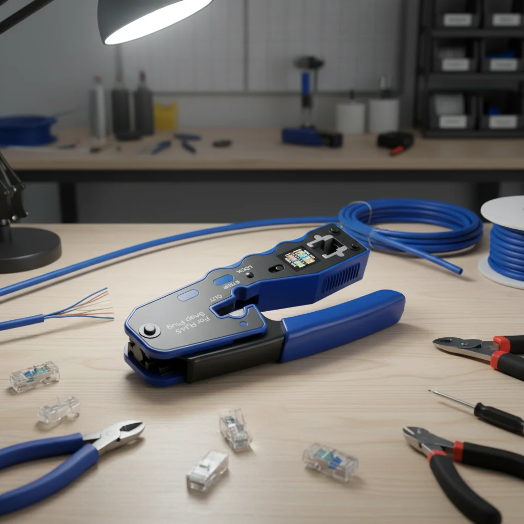 

Wire Cutting Network Crimping Tool Pressing Wire Clamp Manual Pliers RJ45 Crimping Pliers Tool Cable Production Pressing Tool