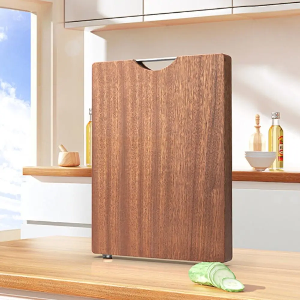 

Прямоугольная разделочная доска из черного дерева, антибактериальные деревянные разделочные блоки с защитой от плесени, нескользящая утолщенная разделочная доска для овощей