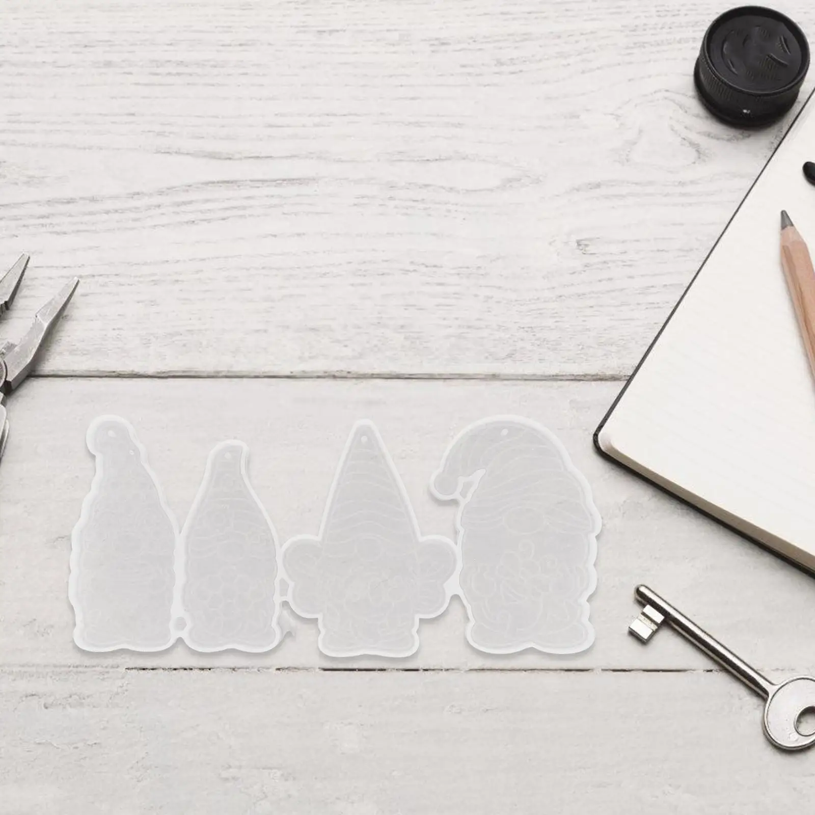 2 Pcs Silicone Keychain Mold for Epoxy Resin Charms Pendant DIY Crafts Jewelry Supplies Reusable Cleanable Accessories Parts