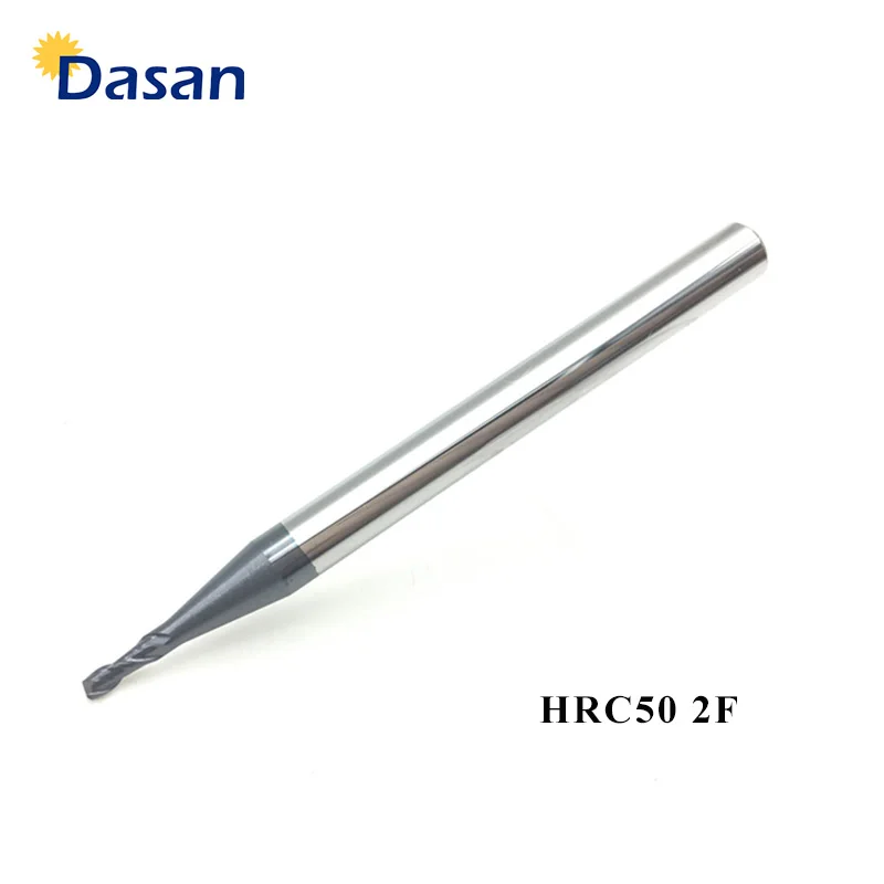 1Pcs End Mill 1Mm 2Mm 3Mm 4Mm HRC60 HRC55 4 Fluit 3F 2F Vhm tiain Gecoate Spiraal Frees Cnc Frezen Snijgereedschap