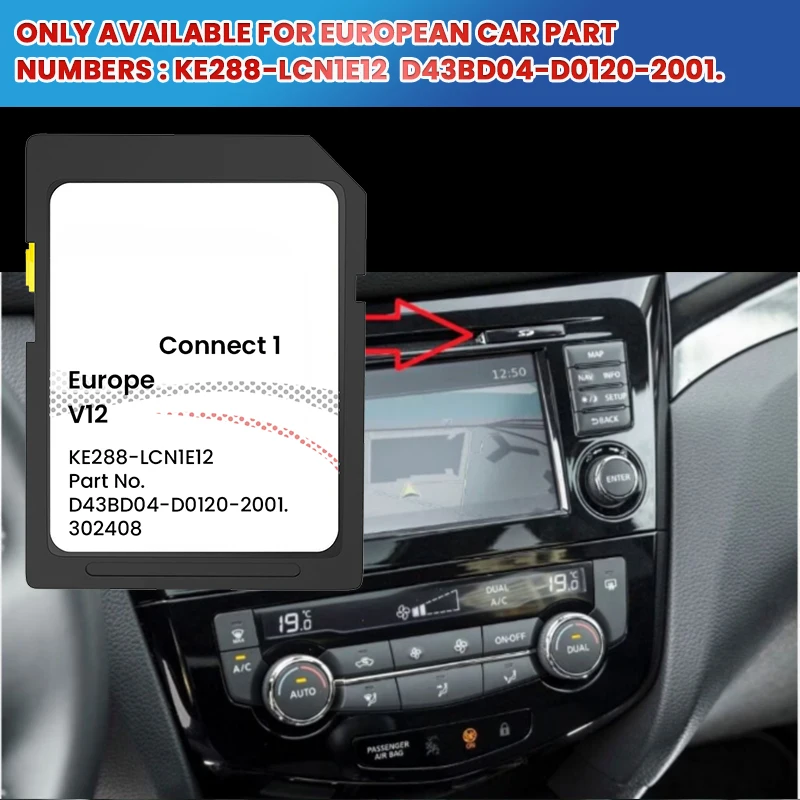 2023 خريطة أوروبا بطاقة SD لتوصيل 1 V12 بطاقة SD 8GB سيارة لتحديد المواقع والملاحة بطاقة SD