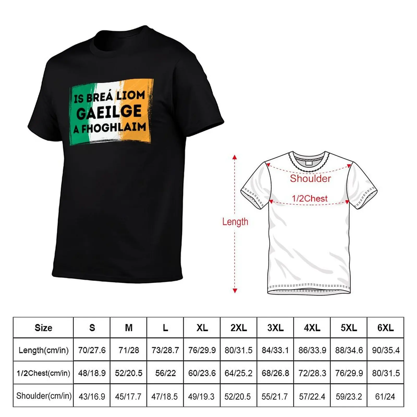 I LOVE LEARNING IRISH Gaelic Language Quote Flag T-Shirt Blouse heavyweights T-shirts for men cotton