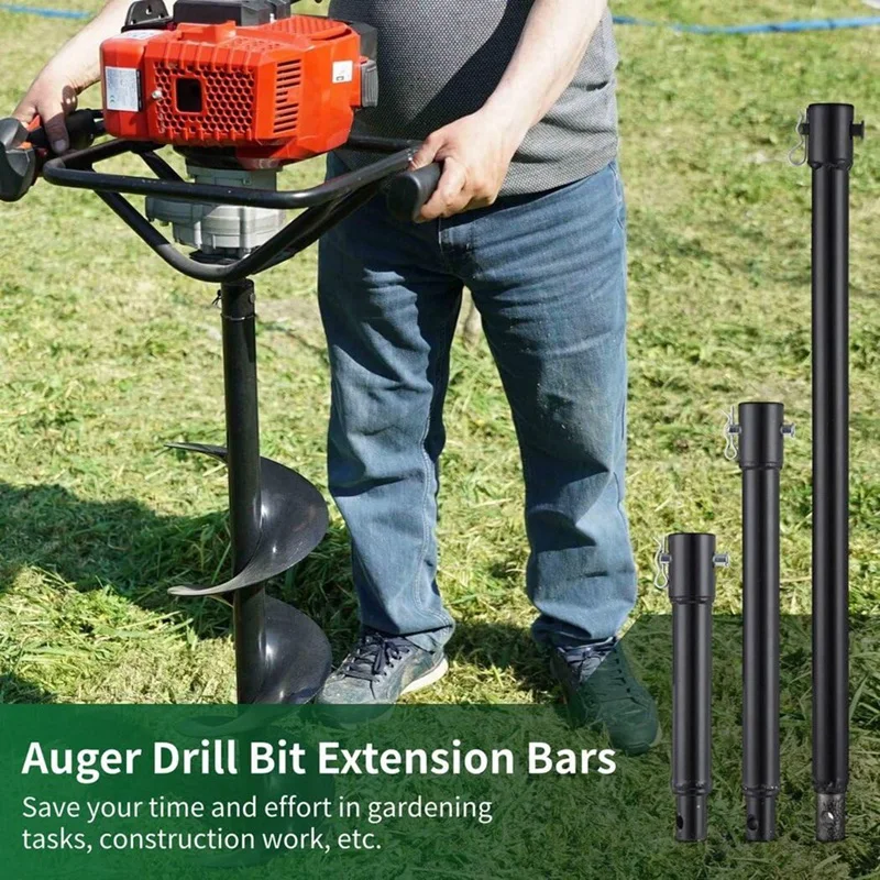 3 قطع لقم ثقب تمديد اوجير، 3/4 بوصة رمح الأرض مثقاب تمديد، قضيب تمديد لقمة ثقب حلزونية للحديقة #6