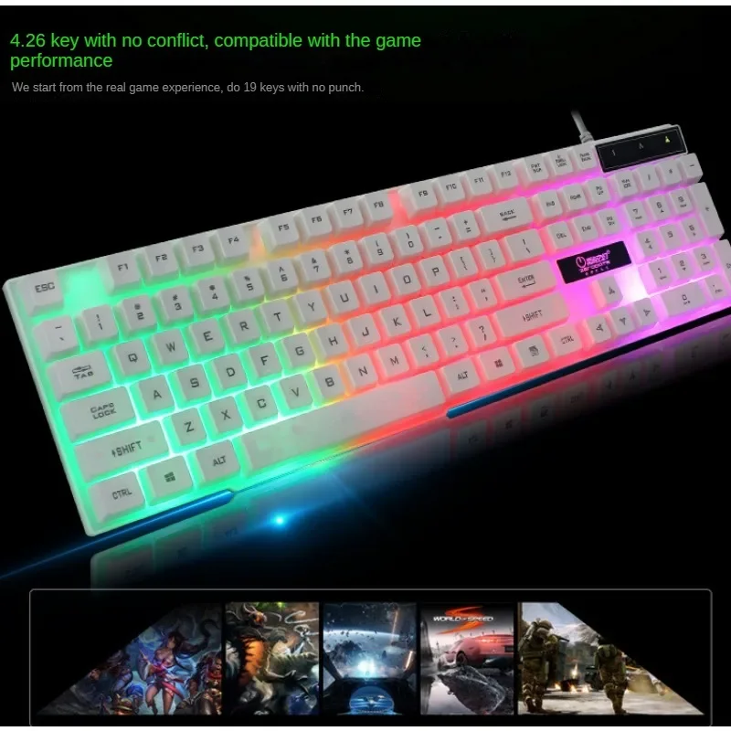 K9 Gépi Kulcskarika valamint Egér állítsa, Játék Notebook, asztali Számítógépes kiegészítők, vezetékes RGB104 keycap