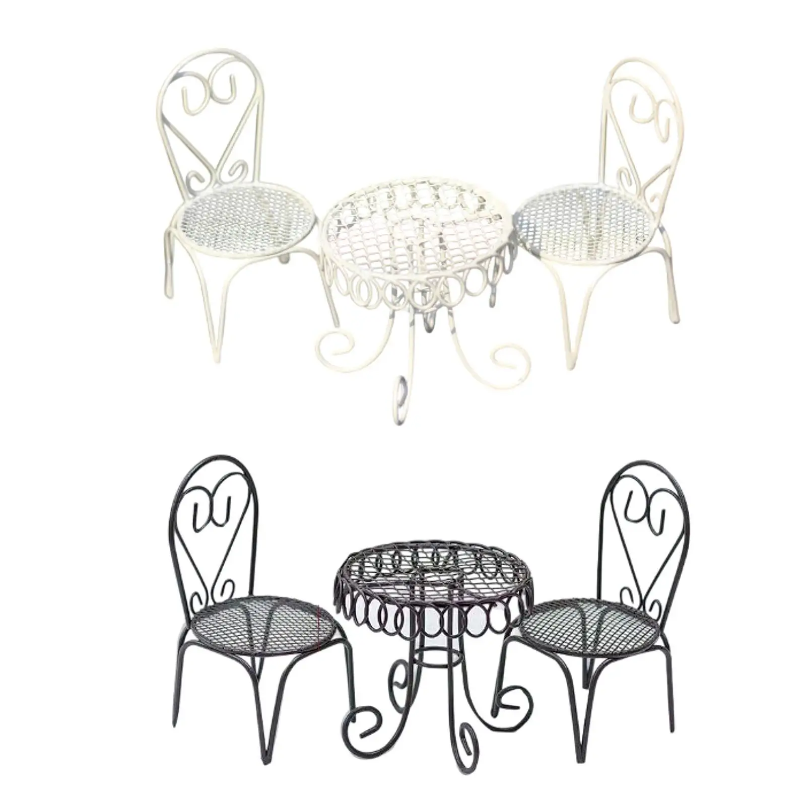 Ensemble de meubles pour maison de poupée, Mini Table et chaises, accessoires Photo modernes, échelle 1/12
